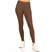 Moa Collection Women's Casual High Waist Solid Full Length Leggings