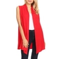 thumbnail image 1 of Moa Collection Women's Casual Open Draped Front Solid Cardigan Vest, 1 of 7