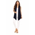 thumbnail image 1 of Women's Casual Open Draped Front Solid Cardigan Vest, 1 of 6
