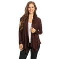 thumbnail image 1 of Women's Casual Solid Long Sleeve Open Front Draped Cardigan, 1 of 6