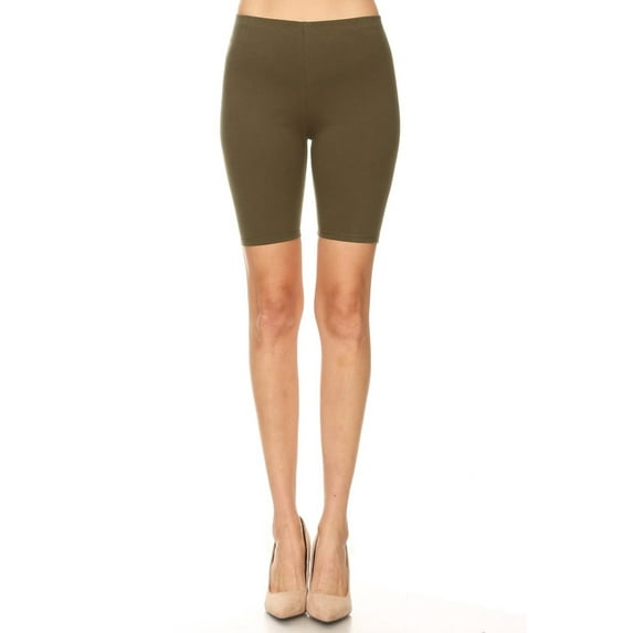 MOA COLLECTION Women's Casual Slim Fit High Waist Comfy Stretch Elastic Waistband Biker Shorts