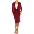 thumbnail image 1 of Moa Collection Women's Chic 2-Piece Suit Set - Open Front Blazer and Matching Pencil Skirt, 1 of 6