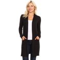 thumbnail image 1 of Moa Collection Women's Classic Open Front Long Sleeve Cardigan with Side Pockets, 1 of 5