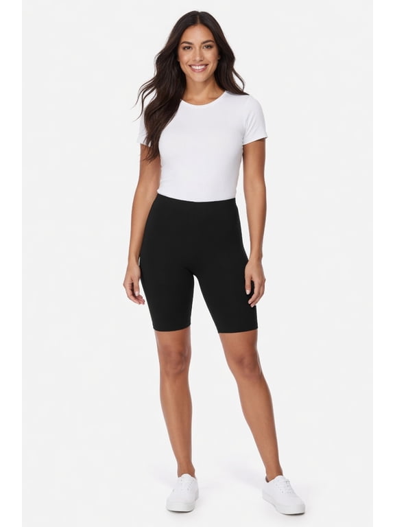 Women's Comfy Stretch Active Biker Shorts Pants with Elastic Waistband S to 3XL