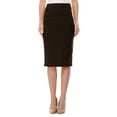 thumbnail image 1 of Moa Collection Women's Elastic High Waist Stretch Comfy Office Work Wear Solid Midi Skirt S-3XL, 1 of 5