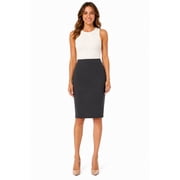 Women's Elastic High Waist Stretch Comfy Office Work Wear Solid Midi Skirt S-3XL