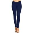 thumbnail image 1 of Moa Collection Women's Elastic Waist Solid Basic Jeggings Stretch Pants, 1 of 4