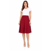 Women's Elegant Casual Midi Skirt with Foldable Waist and Stretch Fabric