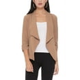 thumbnail image 1 of Women's Elegant Draped Blazer Casual Open Front 3/4 Sleeve Jacket, 1 of 6