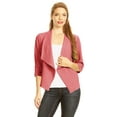 thumbnail image 1 of Women's Fitted Waist Length Jacket Open Front Draped Neck Ruched Sleeves, 1 of 6