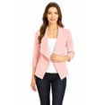 thumbnail image 1 of Women's Fitted Waist Length Jacket Open Front Draped Neck Ruched Sleeves, 1 of 5
