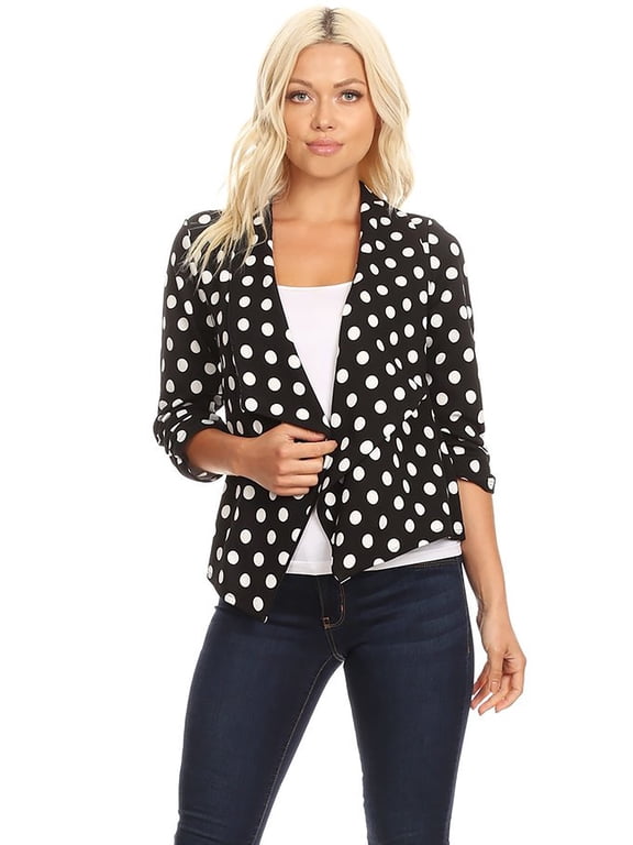 Moa Collection Women's Fitted Waist Length Jacket Open Front Draped Neck Ruched Sleeves