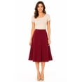 thumbnail image 1 of Women's Flared Lightweight Elastic Midi A-Line Skirt, Comfortable and Stylish Skirt, 1 of 8