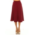 thumbnail image 1 of Women's Flared Lightweight Elastic Midi A-Line Skirt - Comfortable and Stylish, 1 of 7