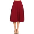 thumbnail image 1 of Women's Flared Lightweight Elastic Midi A-line Skirt, 1 of 8