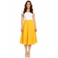 thumbnail image 1 of Women's Casual High Waist A-Line Midi Skirt with Elastic Waistband, 1 of 6