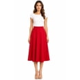 thumbnail image 1 of Women's Classic Pleated Midi Skirt Aline Flare for Everyday Elegance, 1 of 6