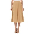 thumbnail image 1 of Women's Classic High-Waist Pleated Midi Skirt A-Line Flare for Everyday Elegance, 1 of 5