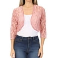thumbnail image 1 of Women's Casual Lace Bolero Crochet Cardigan 3/4 Sleeve Sheer Cover Up, 1 of 7