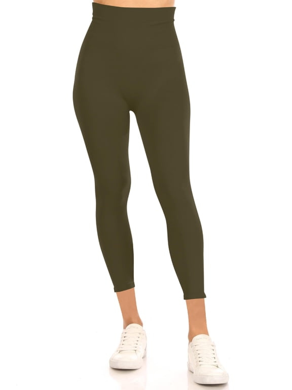 Women's Lightweight Control Stretch High Waist Capri Solid Workout Yoga Leggings