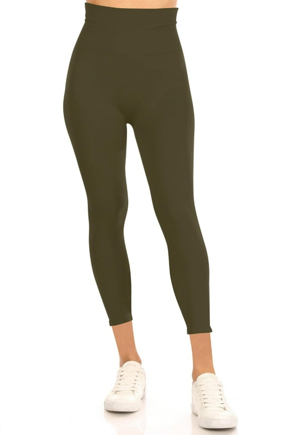 Women's Lightweight Control Stretch High Waist Capri Solid Workout Yoga Leggings