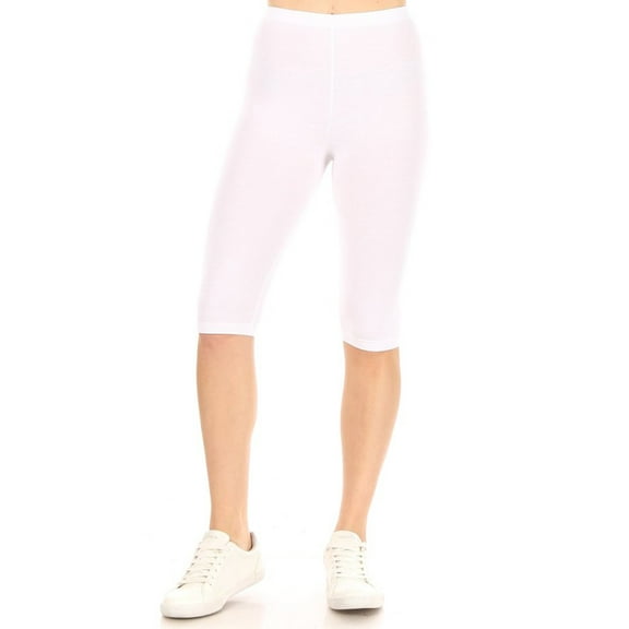 Women's Lightweight Solid Casual High Waist Running Yoga Daily Workout Capri Leggings