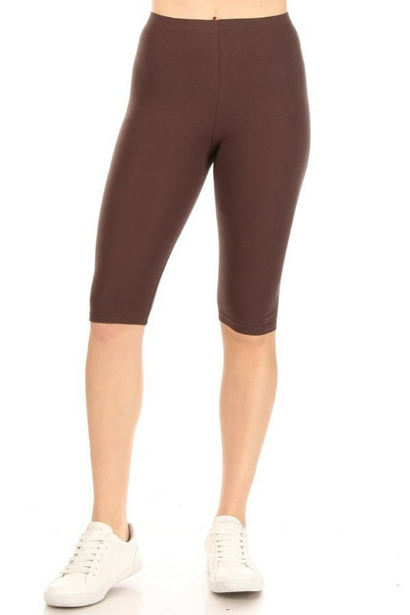 Women's Lightweight Solid Casual High Waist Running Yoga Daily Workout Capri Leggings