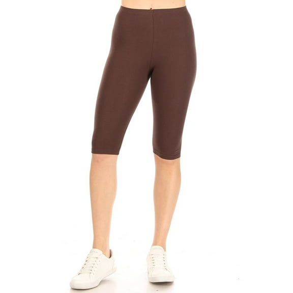 Women's Lightweight Solid Casual High Waist Running Yoga Daily Workout Capri Leggings