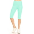 thumbnail image 1 of Women's Lightweight Solid Casual High Waist Running Yoga Daily Workout Capri Leggings, 1 of 5