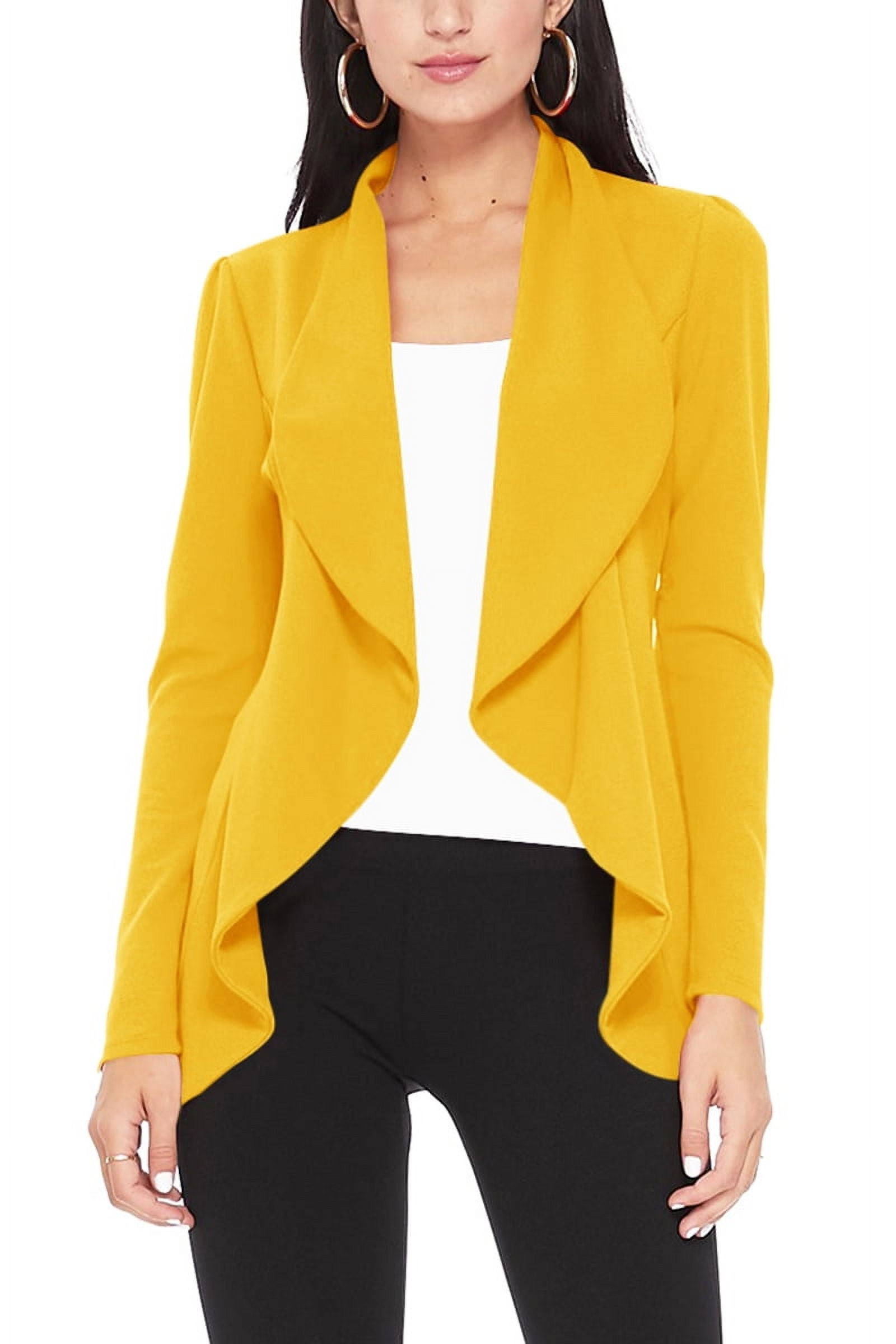 Open front Long sleeves Waist length blazer jacket