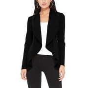 FashionStream Womens Long Sleeve Open Front Blazer, Solid Office Jacket S-3XL