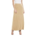 thumbnail image 1 of Moa Collection Women's Maxi Length High Waist Foldable Waistband Solid Skirt, 1 of 6
