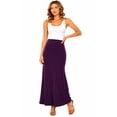 thumbnail image 1 of Women's Maxi Length High Waist Foldable Waistband Solid Skirt, 1 of 7