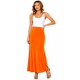 thumbnail image 1 of Women's Maxi Length High Waist Foldable Waistband Solid Skirt, 1 of 7