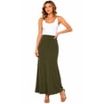 thumbnail image 1 of Women's Maxi Length High Waist Foldable Waistband Solid Skirt, 1 of 7