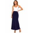 thumbnail image 1 of Women's Maxi Length High Waist Foldable Waistband Solid Skirt, 1 of 7
