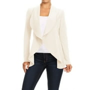 FASHIONSTREAM Moa Collection Women's Office Blazer Casual Long Sleeve Solid Open Front Design S-3XL