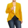 thumbnail image 1 of Women's Plus Size Casual Long Sleeves Open Front Solid Office Work Wear Blazer Jacket, 1 of 5