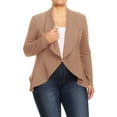 thumbnail image 1 of Women's Plus Size Casual Long Sleeves Open Front Solid Office Work Wear Blazer Jacket, 1 of 5
