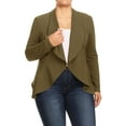 thumbnail image 1 of Women's Plus Size Casual Long Sleeves Open Front Solid Office Work Wear Blazer Jacket, 1 of 5