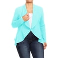 thumbnail image 1 of Women's Plus Size Casual Long Sleeves Open Front Solid Office Work Wear Blazer Jacket, 1 of 4