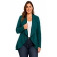 thumbnail image 1 of Women's Plus Size Casual Long Sleeves Open Front Solid Office Work Wear Blazer Jacket, 1 of 6