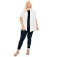 thumbnail image 1 of Moa Collection Women's Plus Size Casual Short Sleeve Open Front Knit Cardigan Size 1XL 2XL 3XL, Female, 1 of 4
