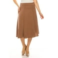 thumbnail image 1 of Moa Collection Women's Plus Size Classic Solid Flared Lightweight Elastic Waist Long Midi A-Line Skirt, Female, 1 of 6