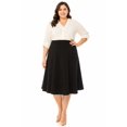 thumbnail image 1 of Moa Collection Women's Plus Size Classic Solid Flared Lightweight Elastic Waist Long Midi A-Line Skirt, Female, 1 of 6