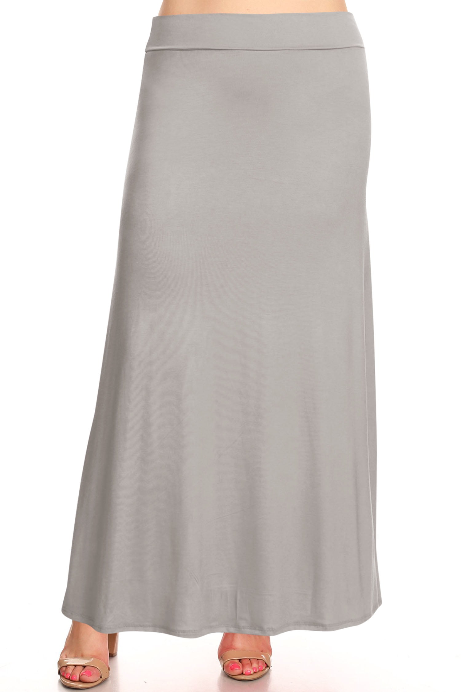 Moa Collection Women s Plus Size Elastic Band Foldable High Waist
