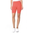 thumbnail image 1 of Women's Plus Size Elastic High Waist Workout Running Active Solid Biker Shorts Pants, 1 of 5