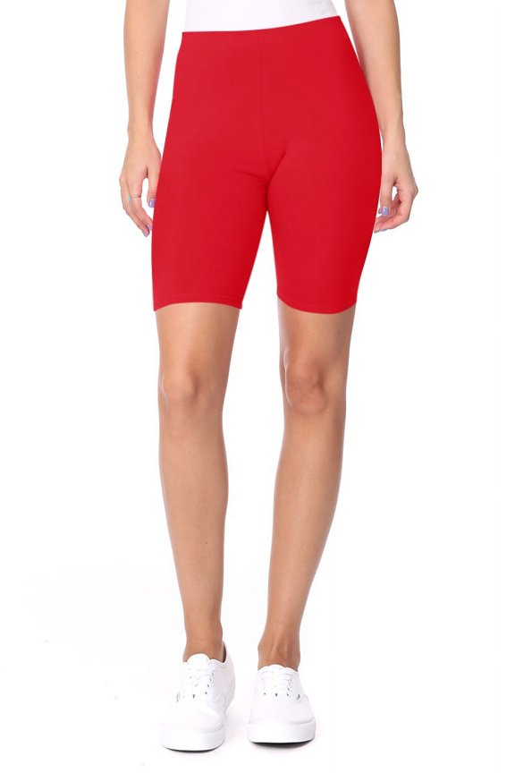 Women's Plus Size Elastic High Waist Workout Running Active Solid Biker Shorts Pants