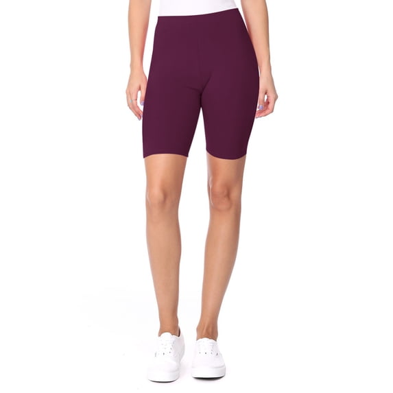 Women's Plus Size Elastic High Waist Workout Running Active Solid Biker Shorts Pants