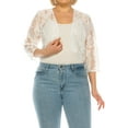 thumbnail image 1 of Moa Collection Women's Plus Size Lace Crochet Bolero Open Cardigan Sheer Cover-Up, 1 of 7
